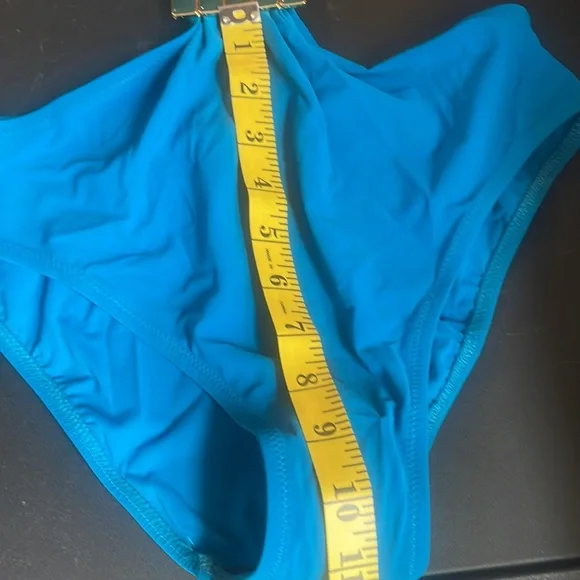 Blue Monokini, embellished design front,halter top with tie, size small - Picture 6 of 10